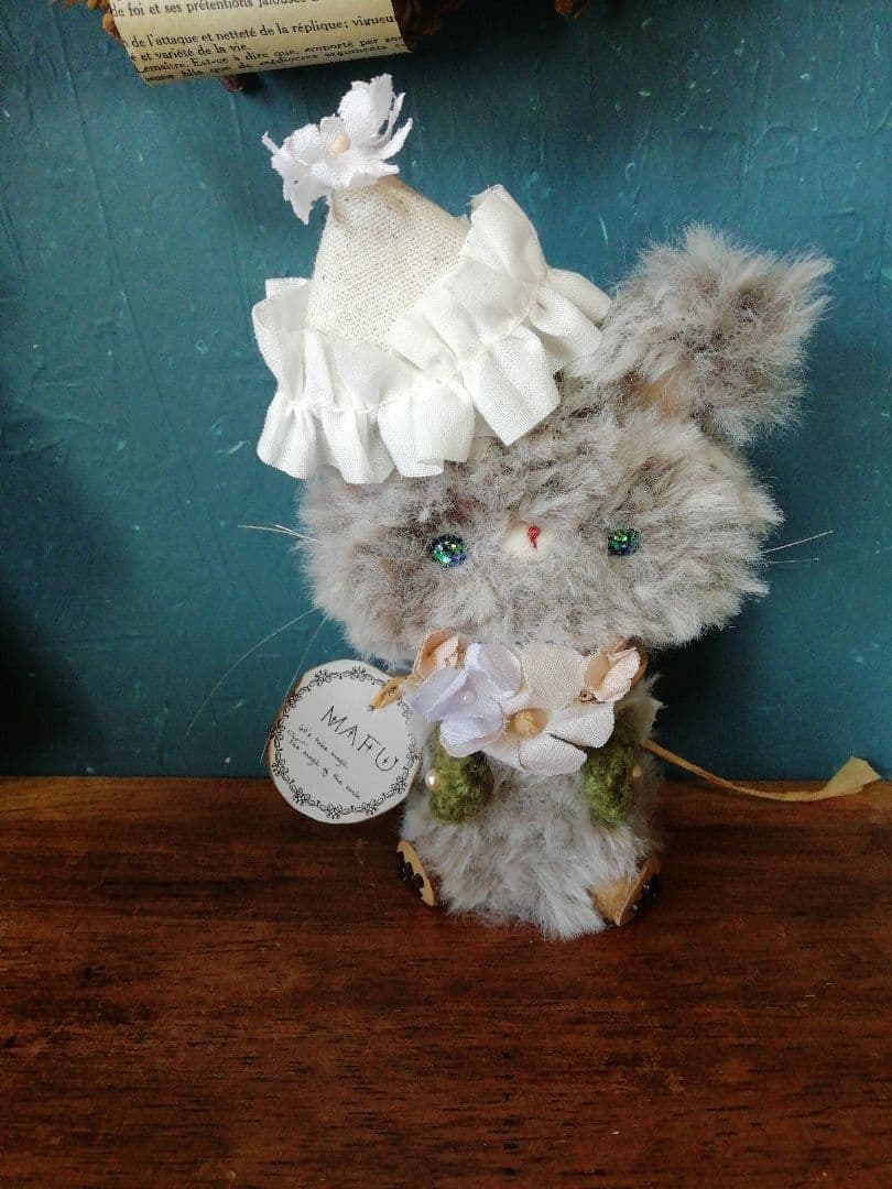 編みぐるみ♡ねこ꒰ ᐢ⸝⸝•༝•⸝⸝ᐢ ꒱お花小物付き☆送料無料♪