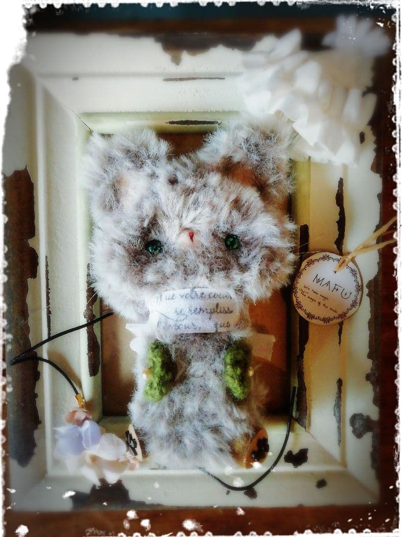 編みぐるみ♡ねこ꒰ ᐢ⸝⸝•༝•⸝⸝ᐢ ꒱お花小物付き☆送料無料♪