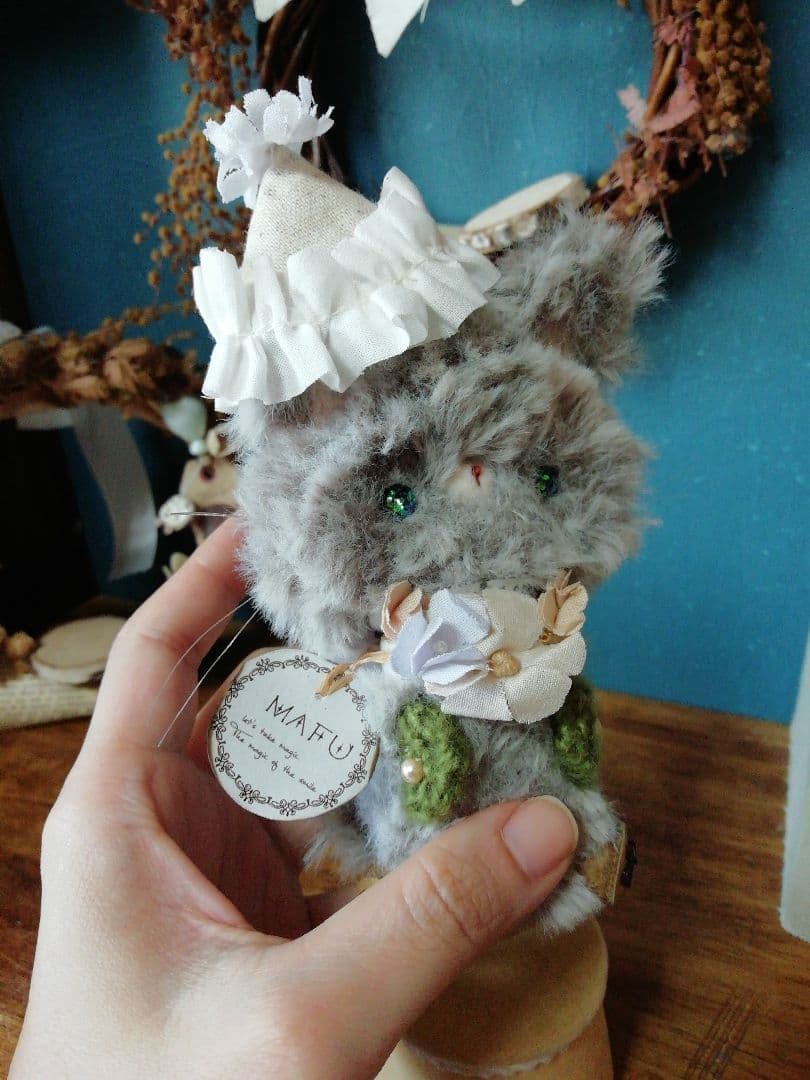 編みぐるみ♡ねこ꒰ ᐢ⸝⸝•༝•⸝⸝ᐢ ꒱お花小物付き☆送料無料♪