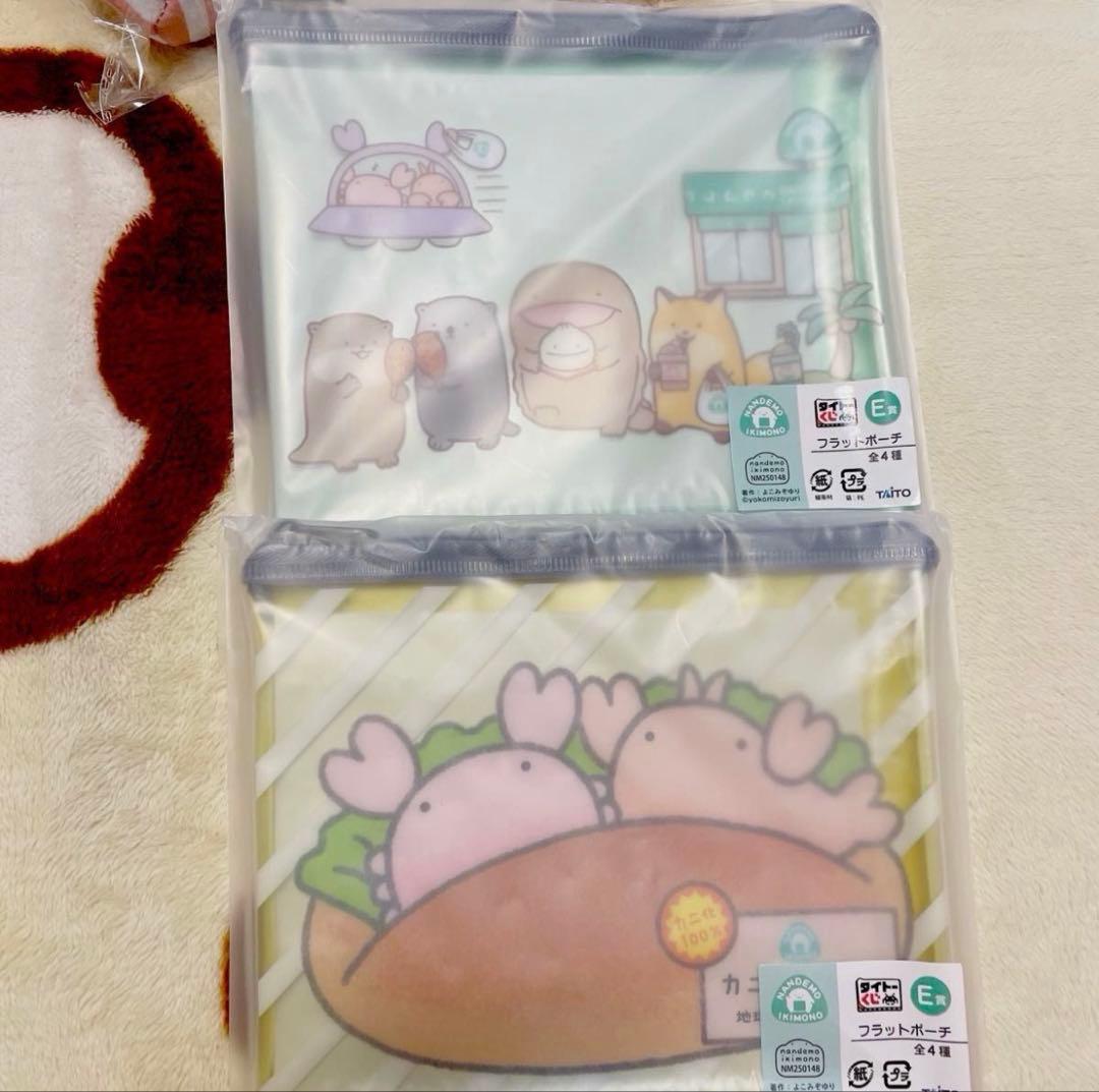 なんでもいきもの のりおにぎり カニエビドッグ ぬいぐるみ マスコット ポーチ