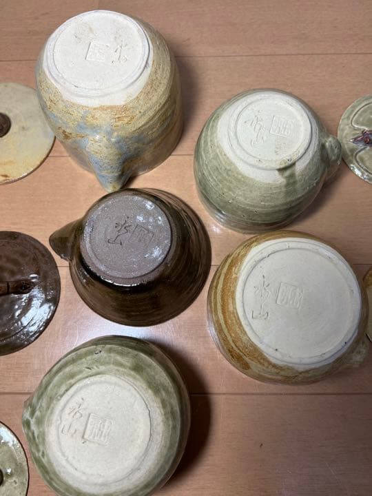 693 希少　虫明焼　備前焼　宝瓶　5客　未使用　　　有田焼