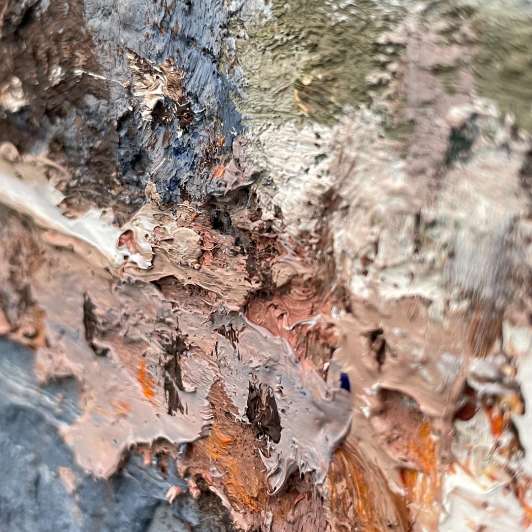 真作保証 友成晴雄『古都遠望』油彩 肉筆 厚塗り 大作 10号相当 R8SD18