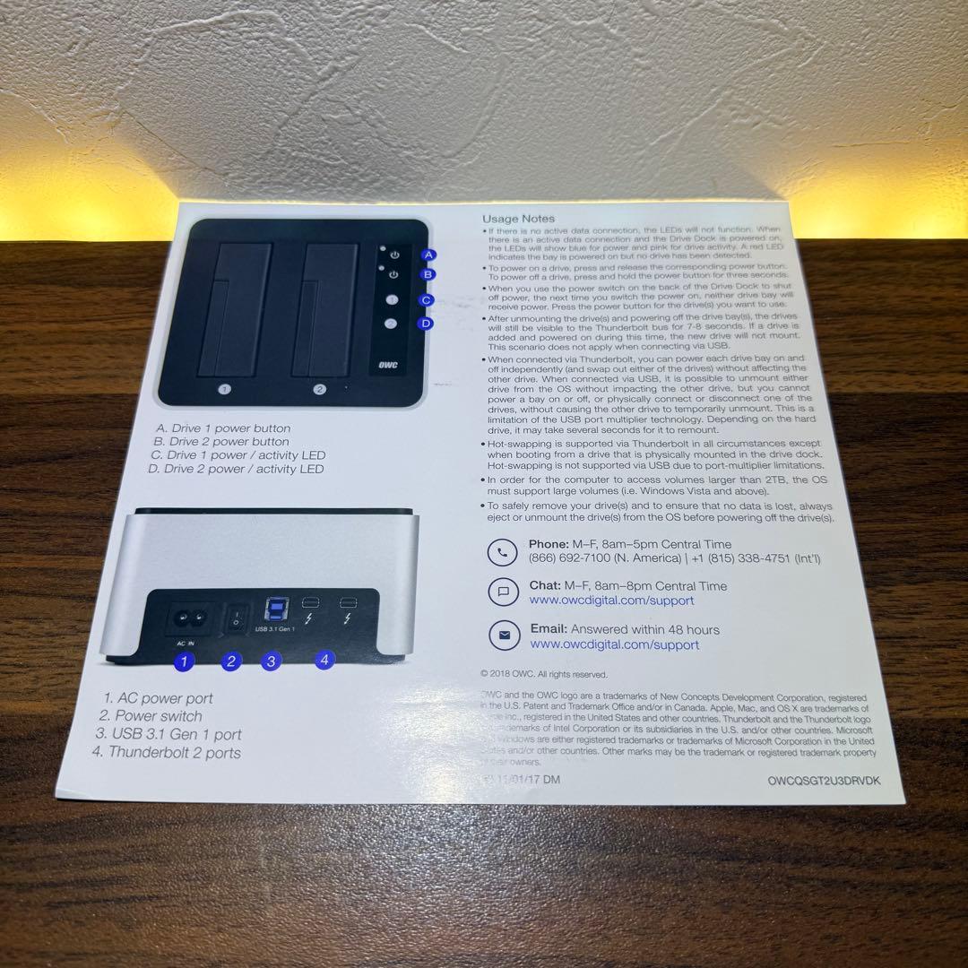 OWC OWCTB2U3DKR2 Thunderbolt 2ドライブドック