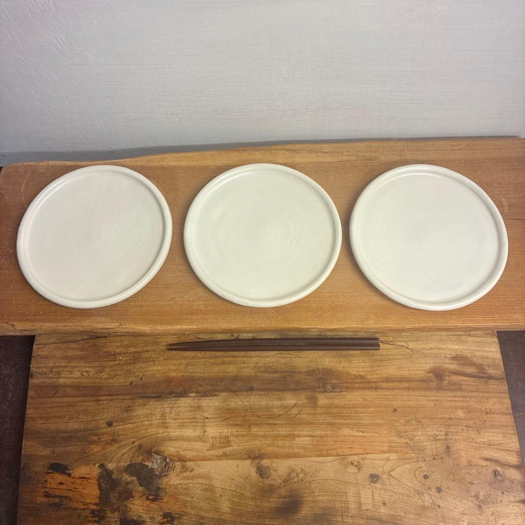 あおい新品　陶器　陶芸作家　プレート皿3枚　412