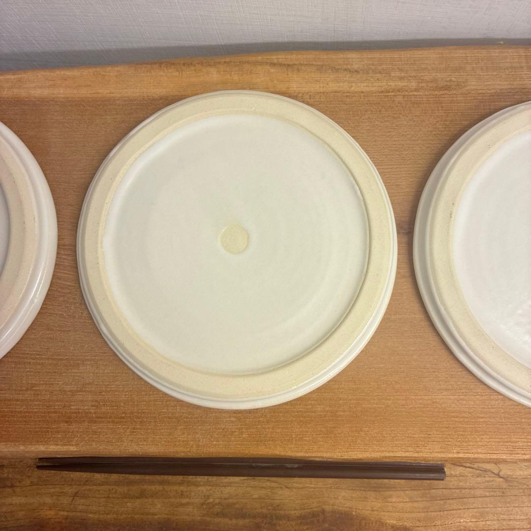 あおい新品　陶器　陶芸作家　プレート皿3枚　412