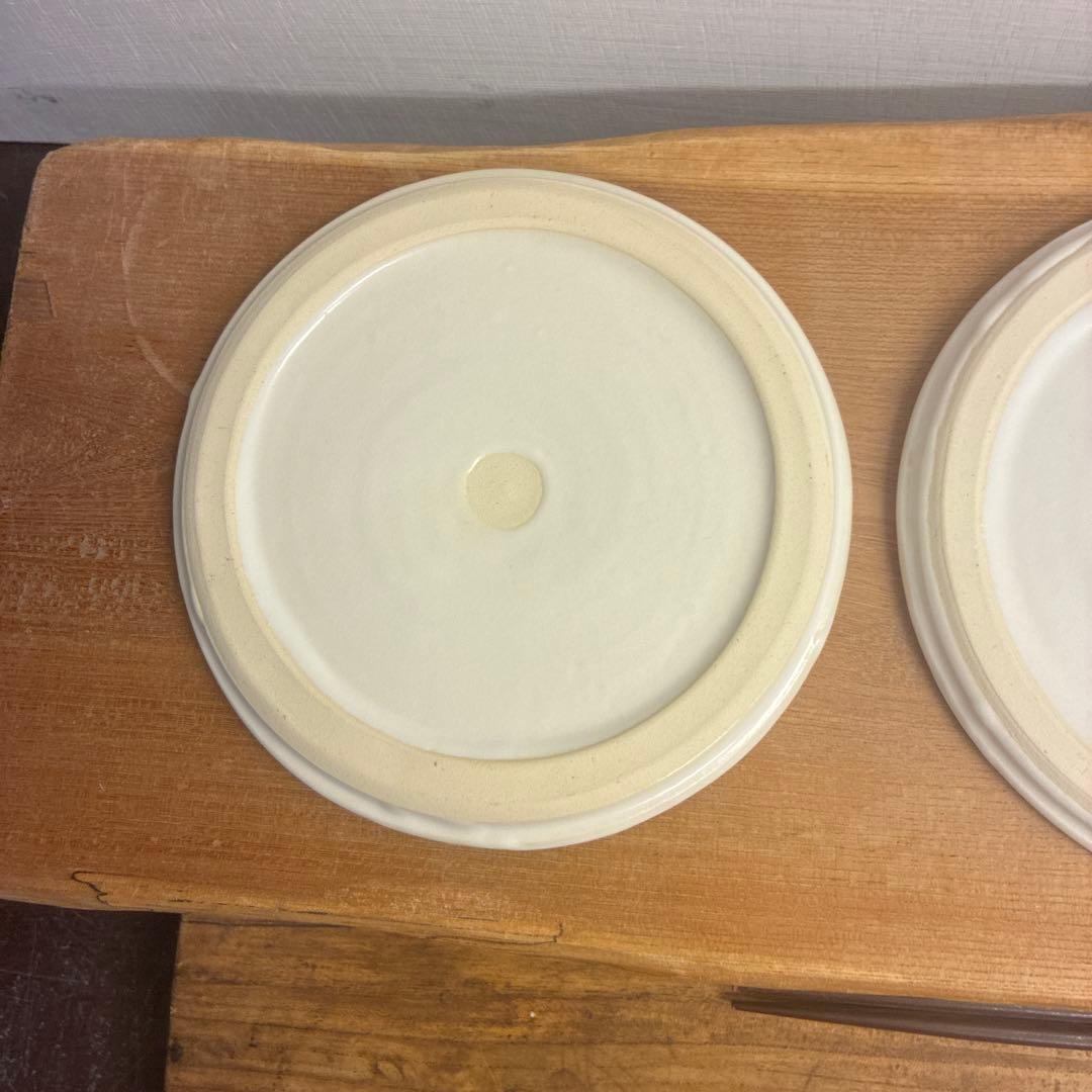 あおい新品　陶器　陶芸作家　プレート皿3枚　412