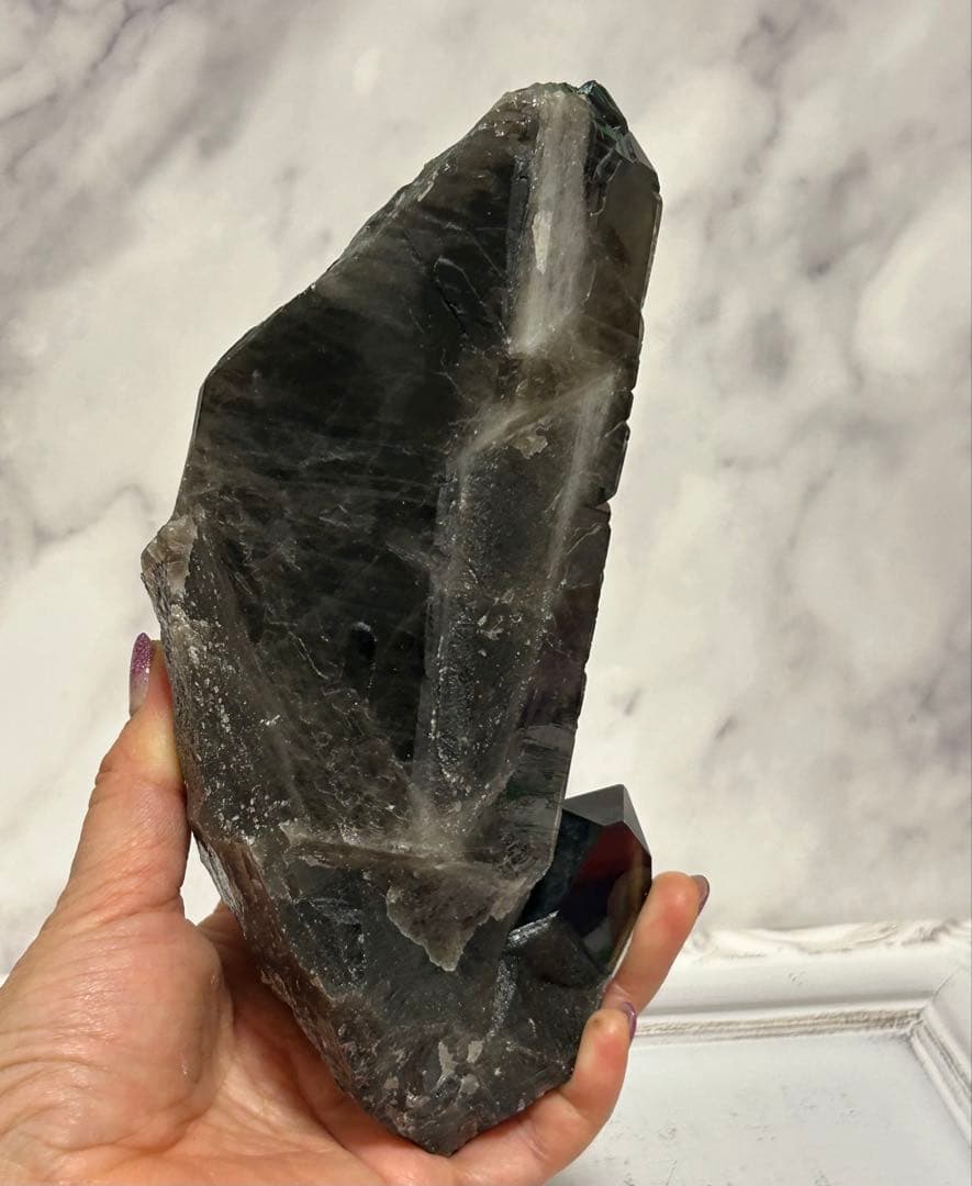 1.5kg ⭐️モリオンクラスター❤︎専用台座 【最強】天然石　浄化　邪鬼　黒水晶⭐️