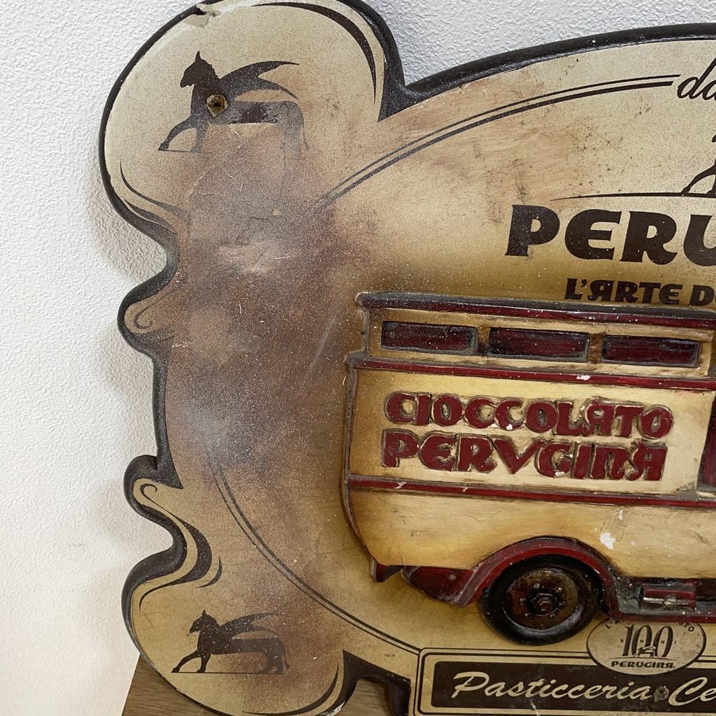 ペルジーナ　木製　ディスプレイ　　看板　レトロ　年代物　ガレージX363