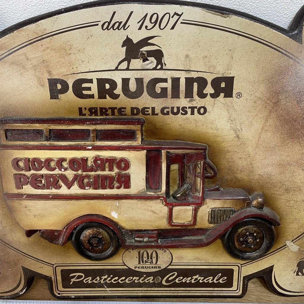 ペルジーナ　木製　ディスプレイ　　看板　レトロ　年代物　ガレージX363