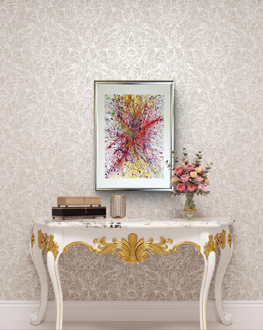 私たちの存在X / 抽象画 77×56㎝ B2 額縁セット 原画1点 モダン