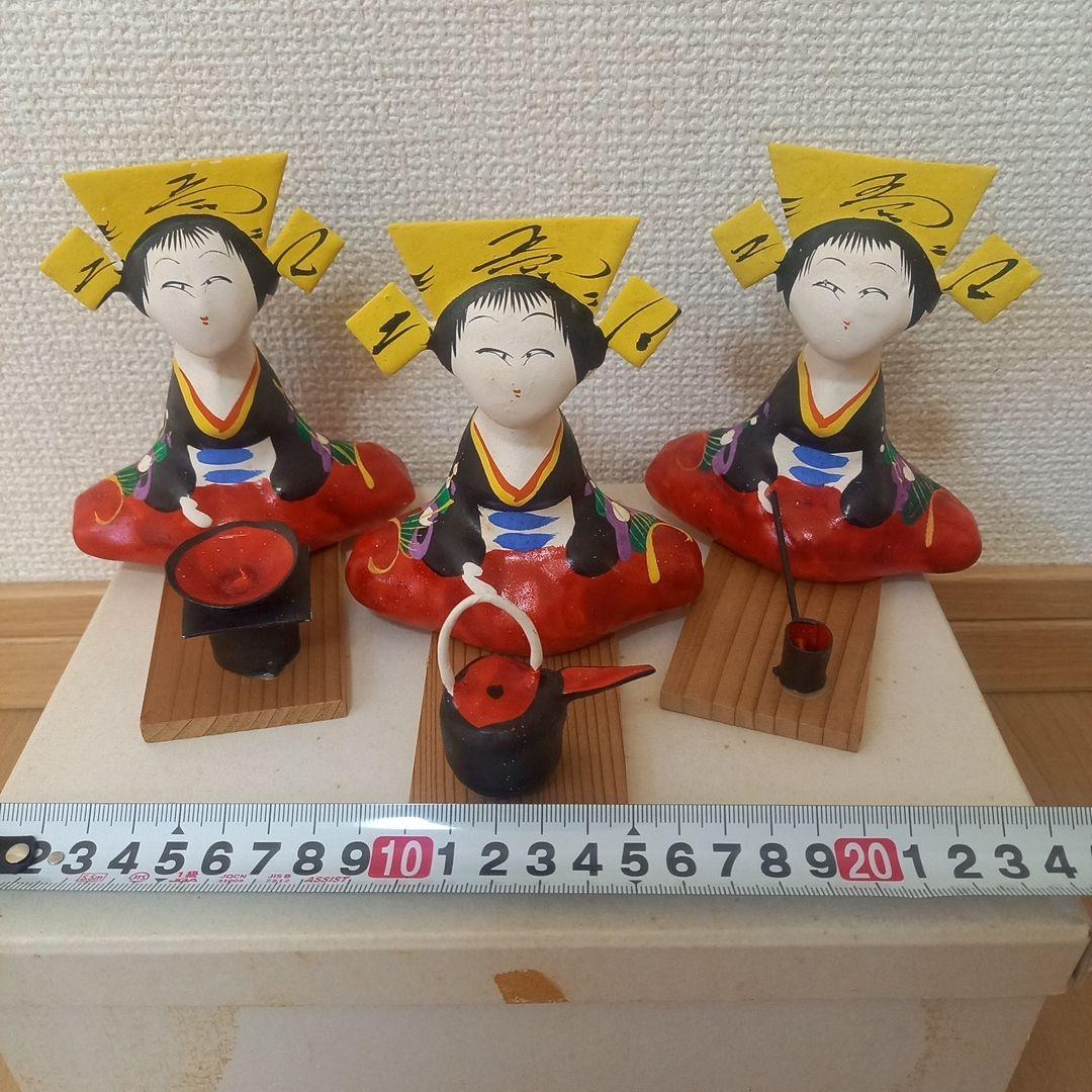 三春張子 雛人形 10体揃い 一式 張子 郷土玩具 ひな祭り 民芸人形