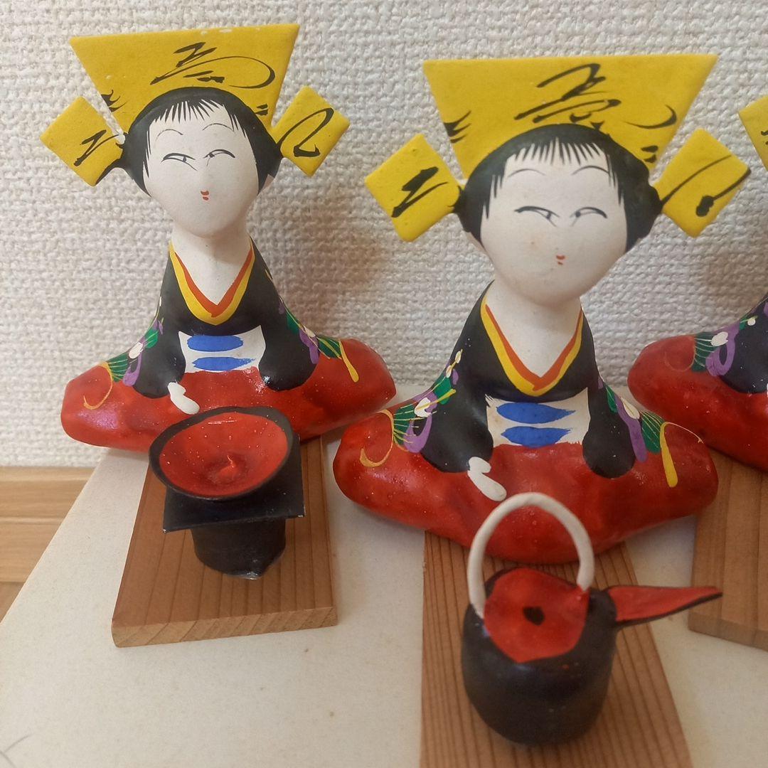 三春張子 雛人形 10体揃い 一式 張子 郷土玩具 ひな祭り 民芸人形