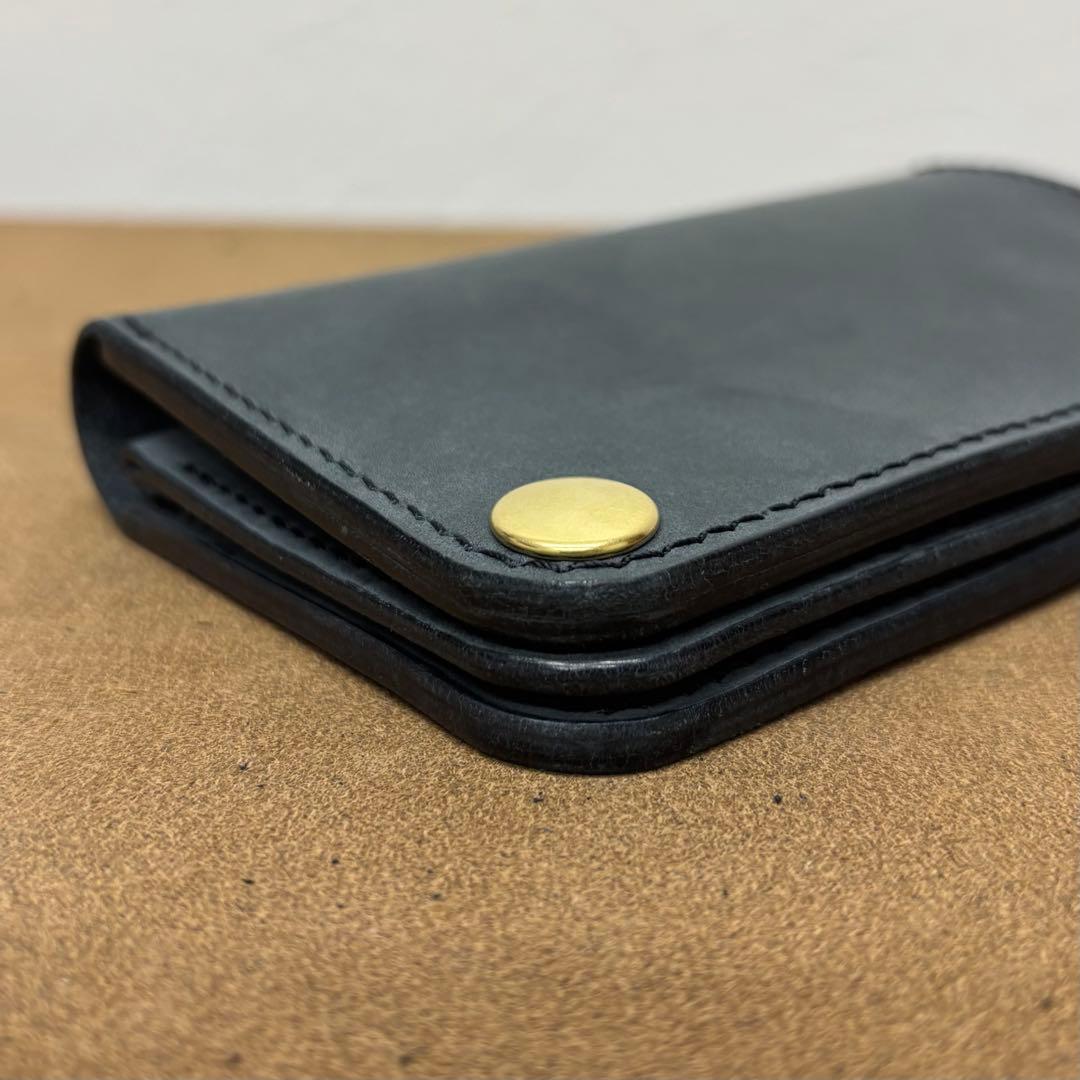 トラッカーウォレット　ミドル　墨黒　オイルワックス　たつのレザー