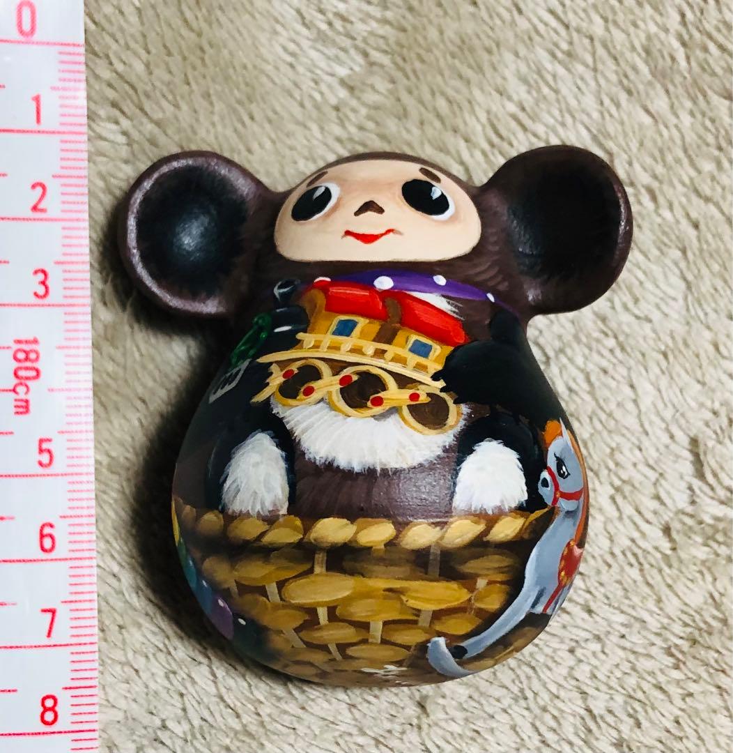ハンドメイド　チェブラーシカ　作家様　起き上がりこぼし　置物
