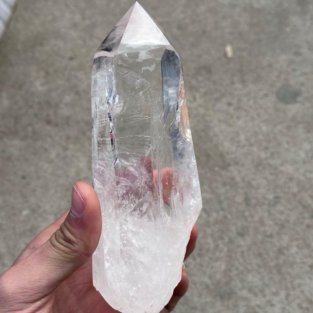 天然石虹あり　水晶のポイント　置物　ご購入前に在庫確認必要G.835