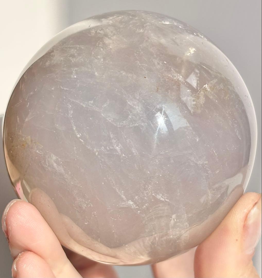 《高品質✰》ブルーローズクォーツ スフィア　丸玉　大玉　φ約7.2 光透過