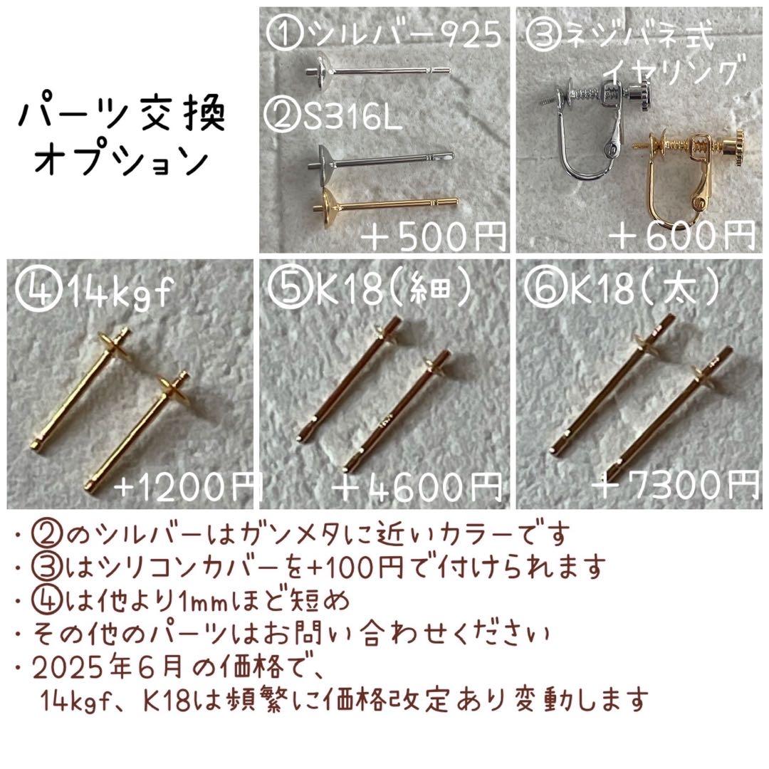 543 大粒半球淡水パールスタッドピアス14mmシルバー925マベパール