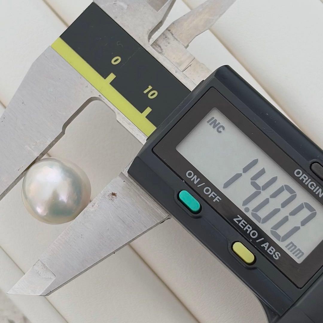 543 大粒半球淡水パールスタッドピアス14mmシルバー925マベパール