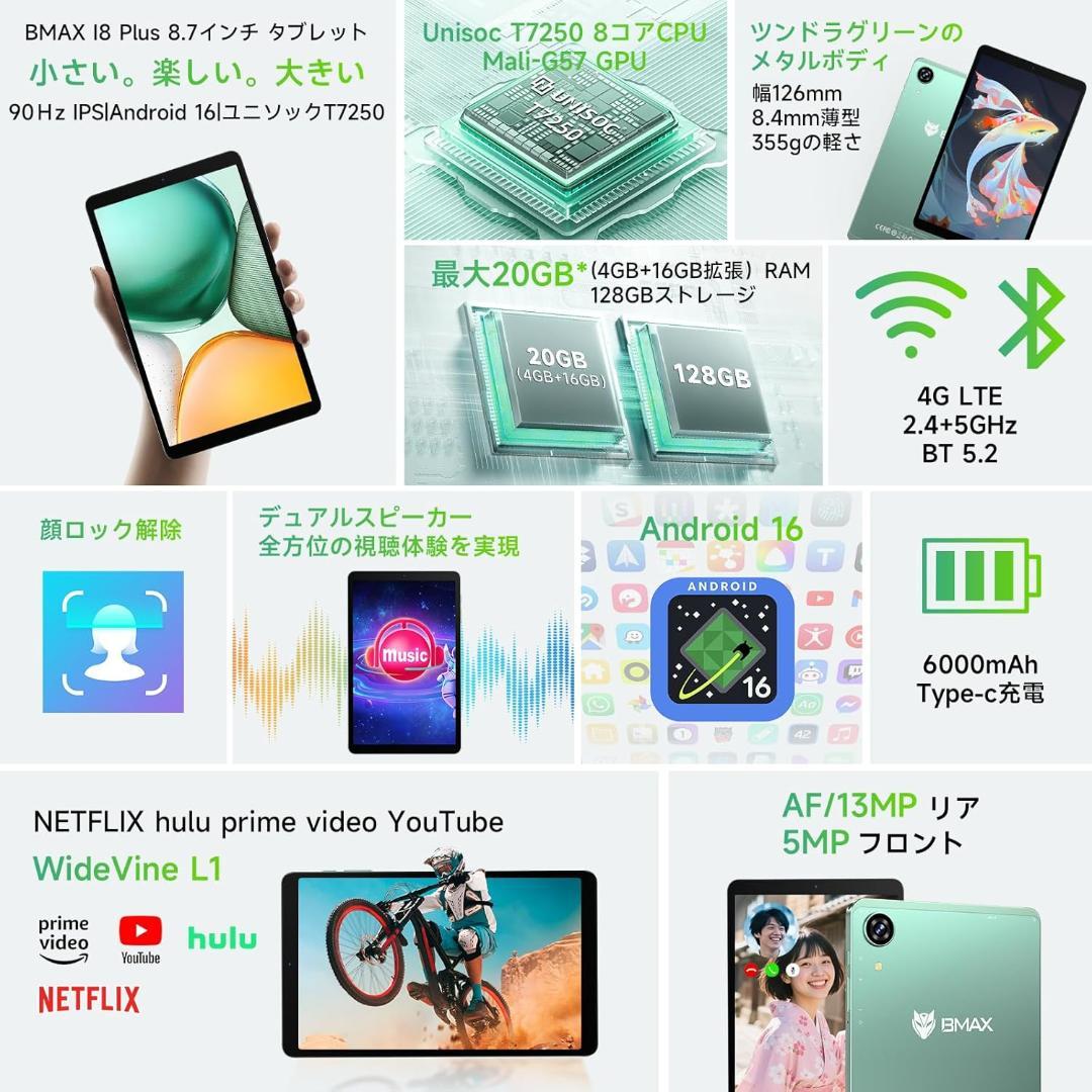 ✨一部不良品✨最新版8インチタブレット✨ BMAX♡I8 Plus 美品 ✨