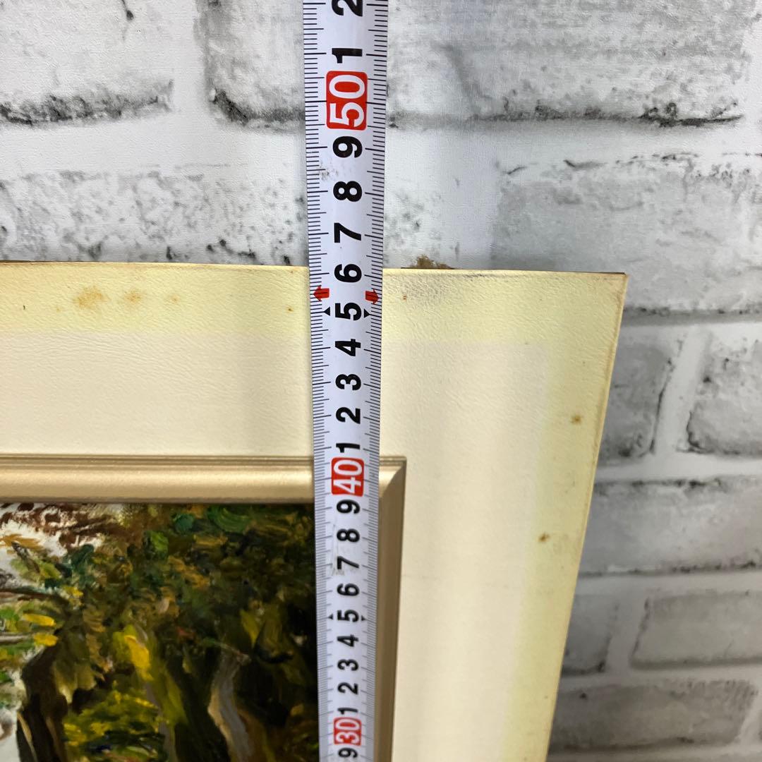 【真筆・油彩画】風景画「筏下り」サイン有 T.ISAKA