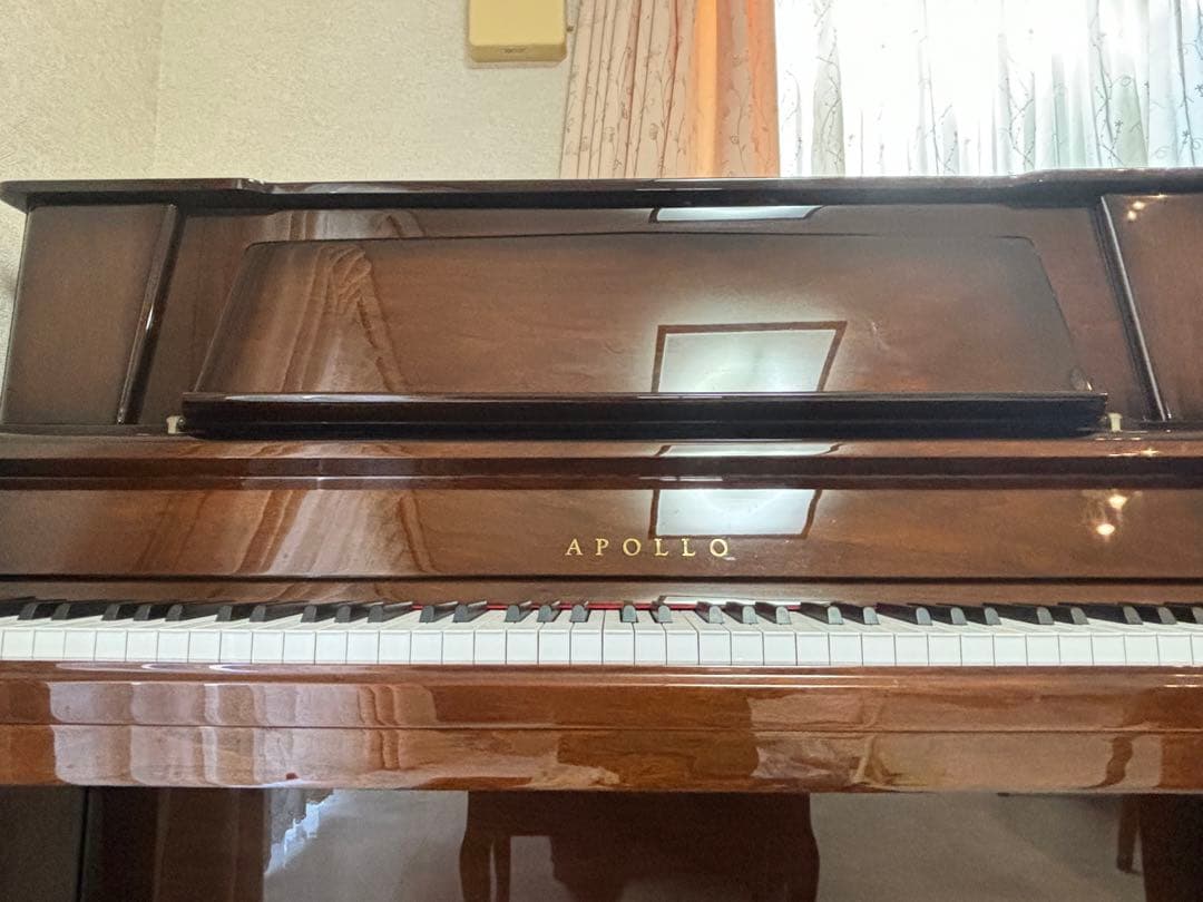 APOLLO 猫足アップライトピアノ ブラウン 椅子付き