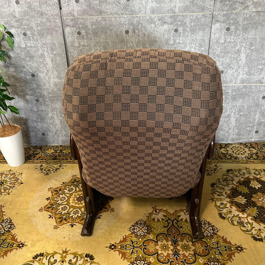 ꧁籐家具꧂オットマン付リクライニングチェア 座椅子 いす イス 昭和レトロ