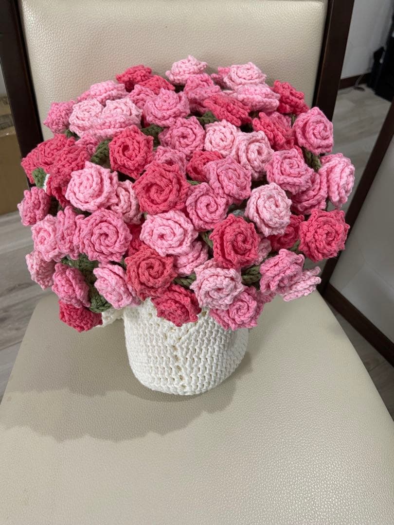 バラの花束ブランケット直径110cm，74本のバラ，ストール