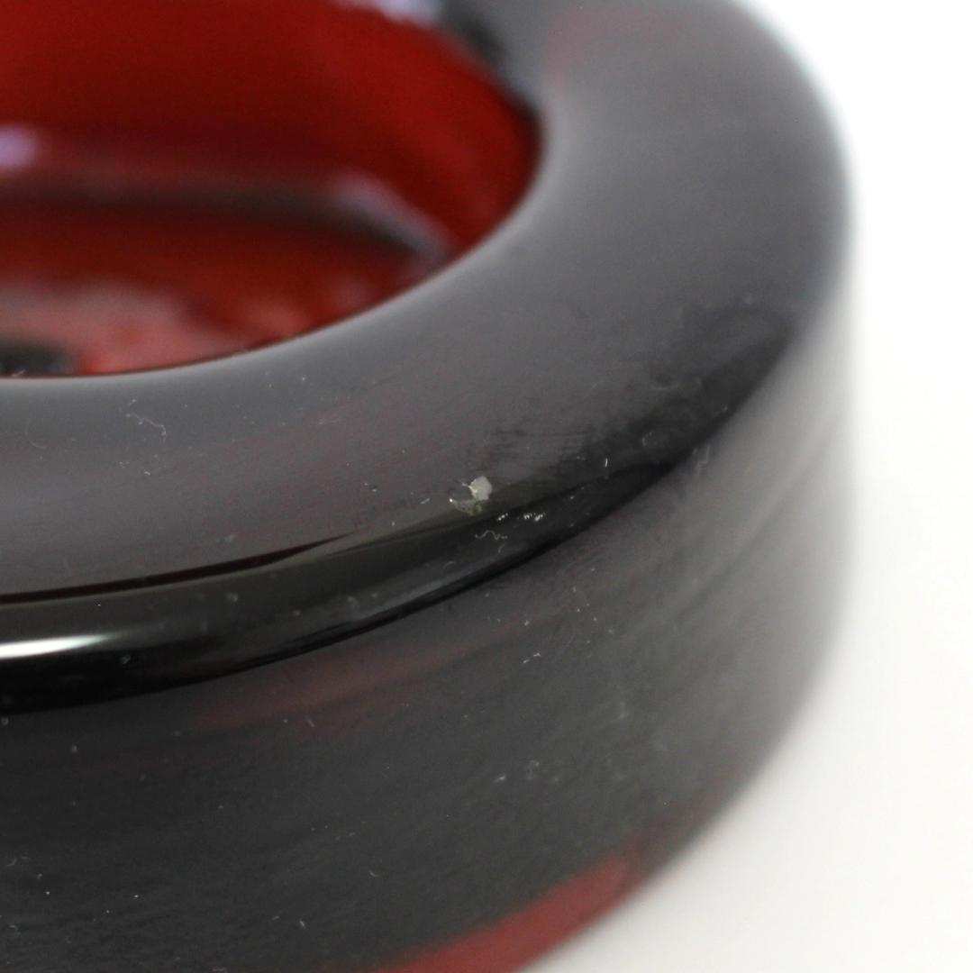 【人気作・シールあり】エリックホグラン　灰皿/ガラスオブジェ　牛　オレンジ　北欧