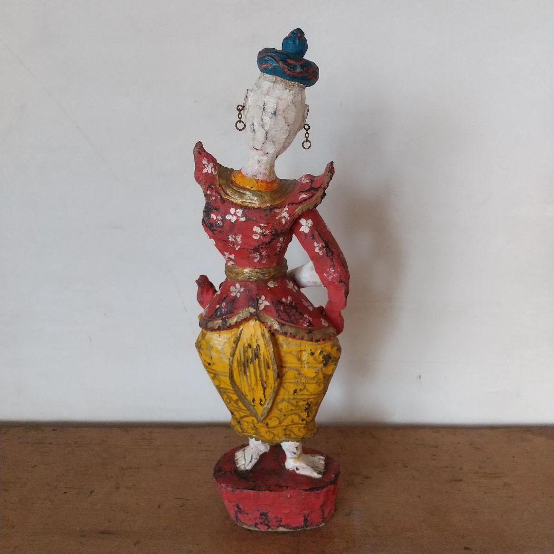 古美術　タイ　木彫　アンティークテイストの木彫りのオブジェ