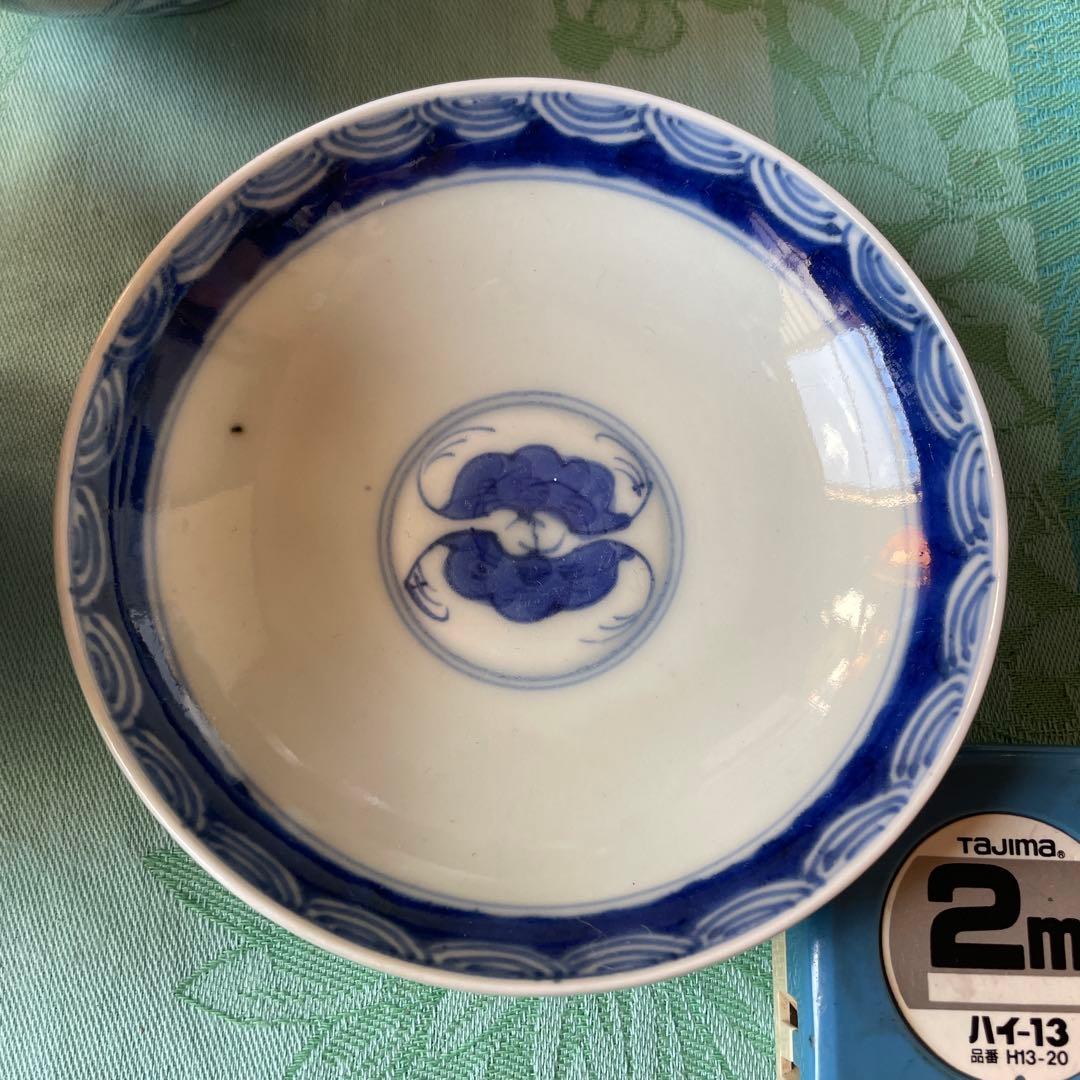 大明洪武年製　牡丹　唐草　漢文　蝙蝠　蓋付ご飯茶碗　3客