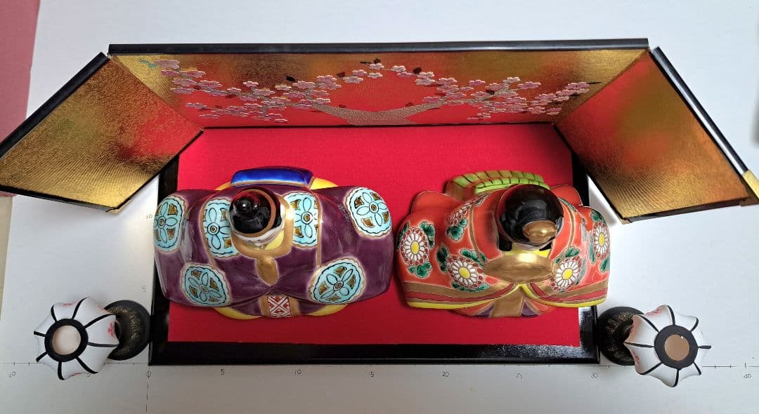 特価3月3日まで k-①九谷焼 ひな人形 5号 親王飾り 雄山作