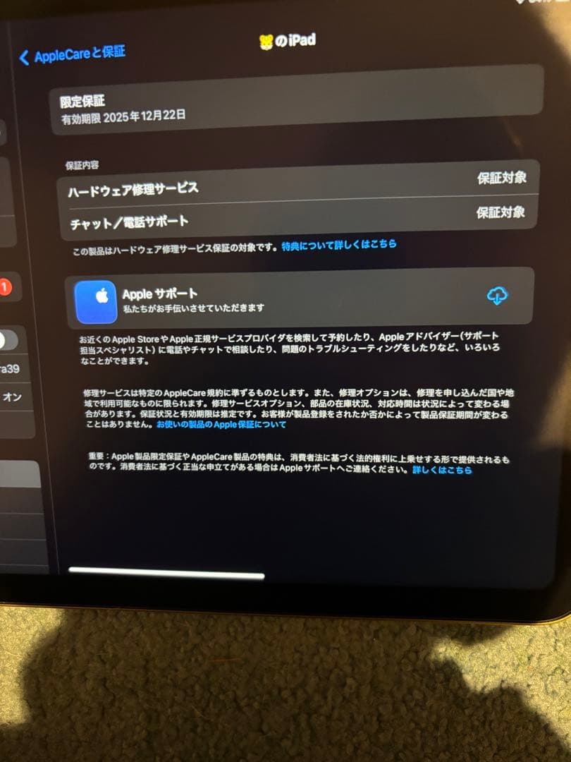 未使用に近い ケース フィルム付き iPad 第10世代 256gb イエロー
