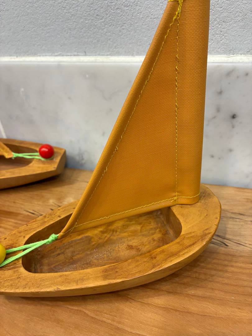 made in France 木製帆船型置物 2個セット　ヨット　PARI