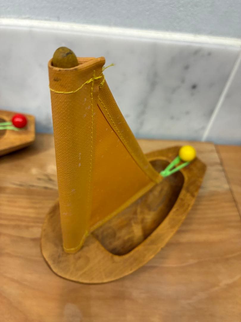 made in France 木製帆船型置物 2個セット　ヨット　PARI