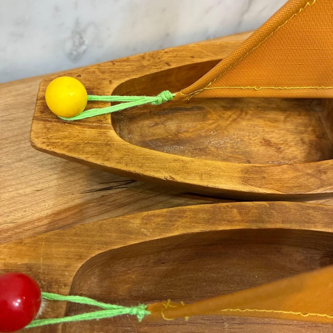 made in France 木製帆船型置物 2個セット　ヨット　PARI