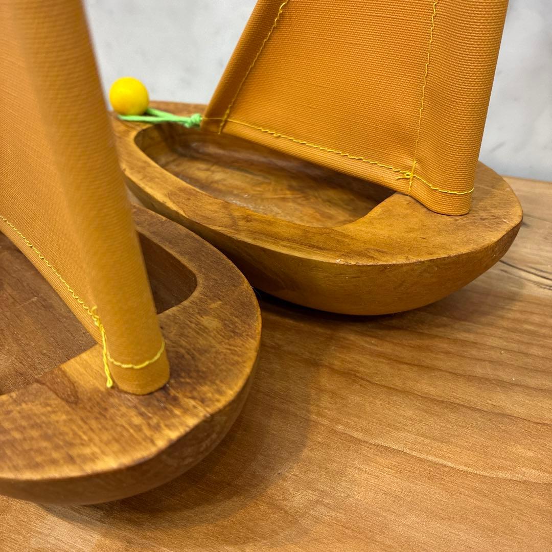 made in France 木製帆船型置物 2個セット　ヨット　PARI