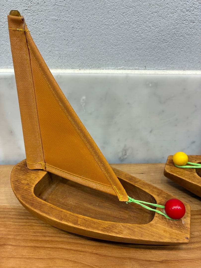 made in France 木製帆船型置物 2個セット　ヨット　PARI