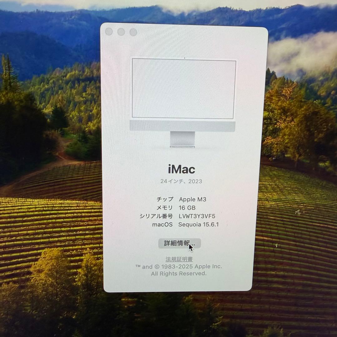 【超美品】iMac M3 2023 シルバー 16GB 512GB