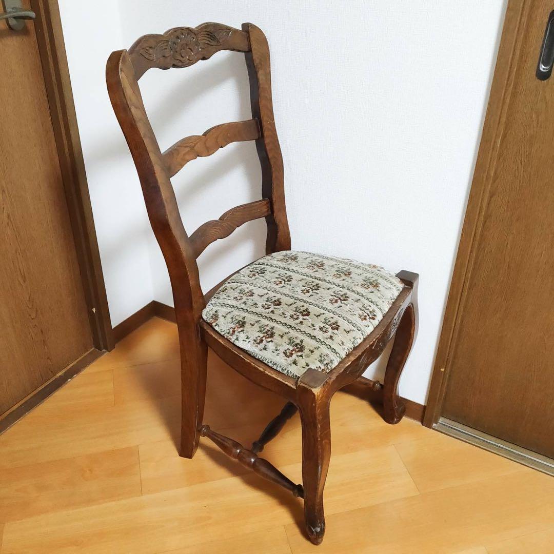 木製 アンティークデスクチェア ヴィンテージ 椅子 海外輸入家具 東欧製 猫脚