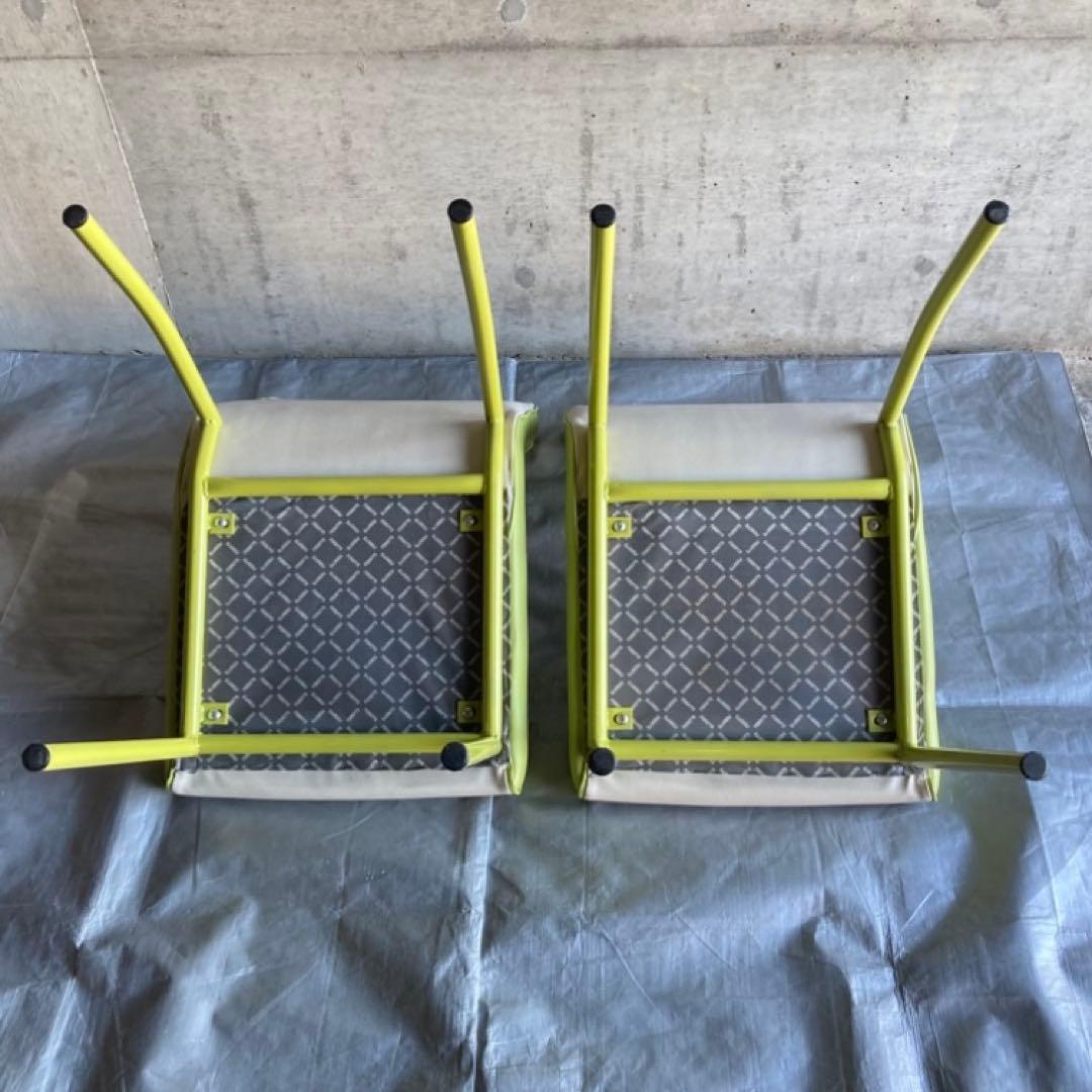 PROCEED チェア 椅子 背もたれ 2脚 ホワイト グリーン ポップ レトロ