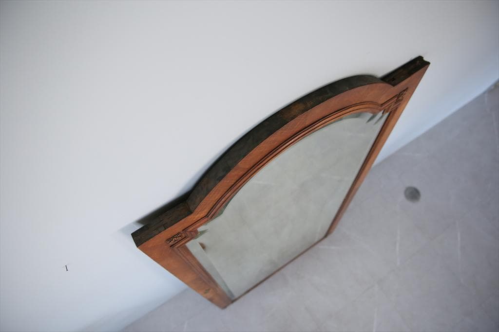 フランスアンティーク大型鏡ベベルドカッティングミラー/姿見/立鏡(71-70-2