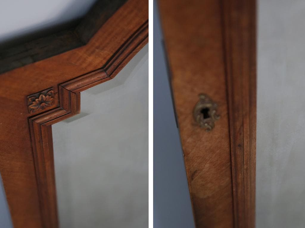 フランスアンティーク大型鏡ベベルドカッティングミラー/姿見/立鏡(71-70-2