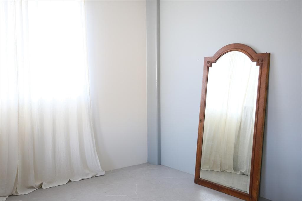 フランスアンティーク大型鏡ベベルドカッティングミラー/姿見/立鏡(71-70-2