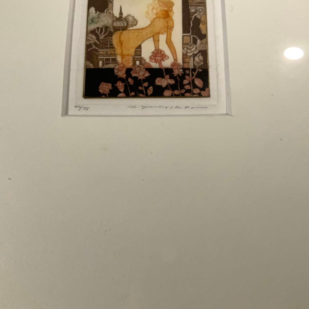 額絵　銅版画　女性　エッチング　山下清澄　R1743