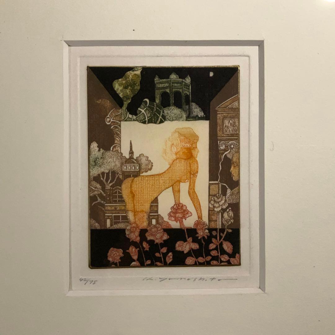 額絵　銅版画　女性　エッチング　山下清澄　R1743