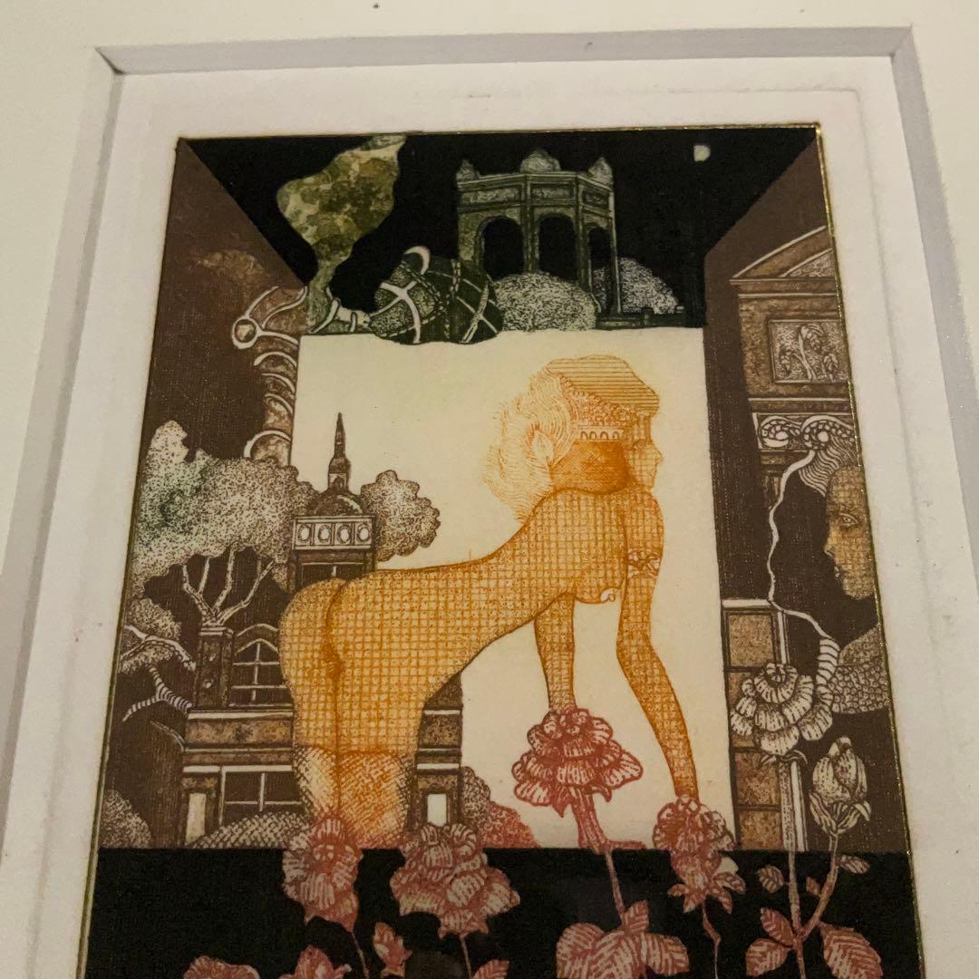額絵　銅版画　女性　エッチング　山下清澄　R1743