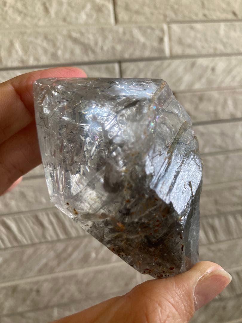 水入り水晶　秘蔵品　台座付き