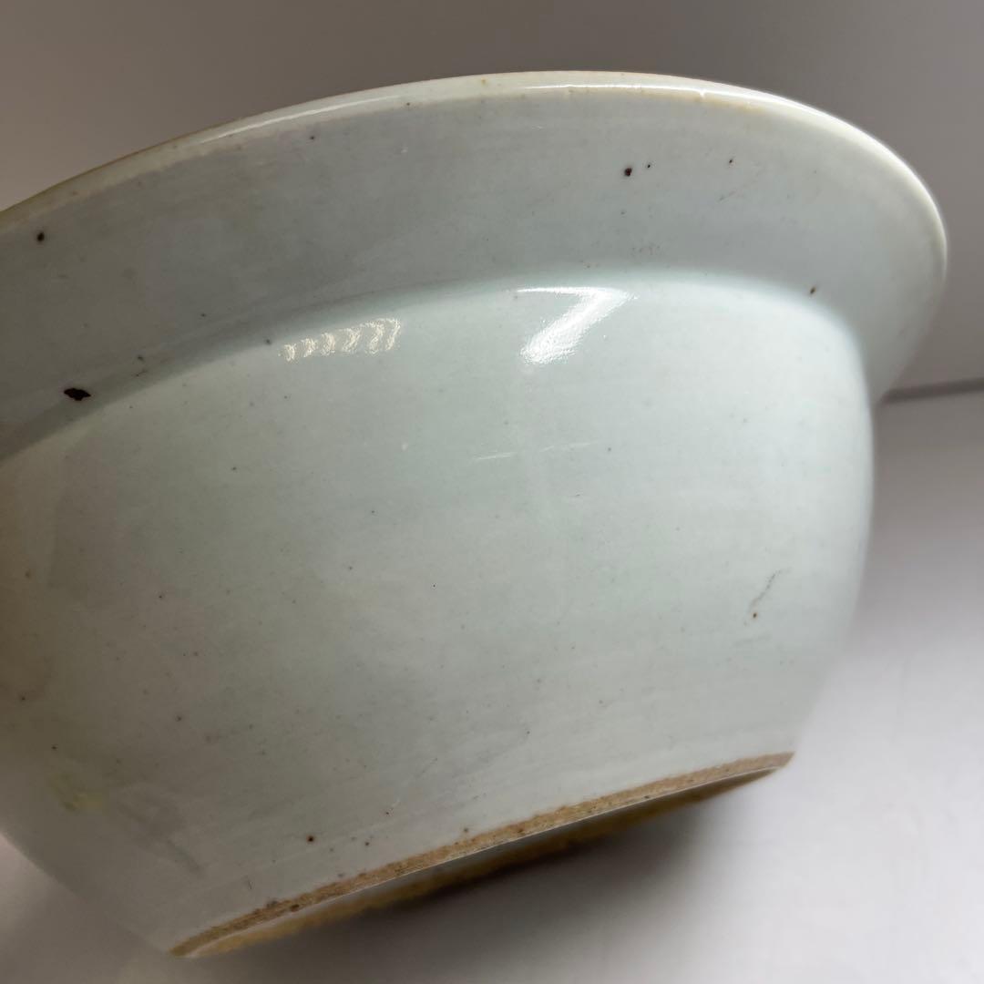 中国清時代　粉彩花鳥図大鉢　木箱付　口径約30㎝　東Y8-0408①トヒオ