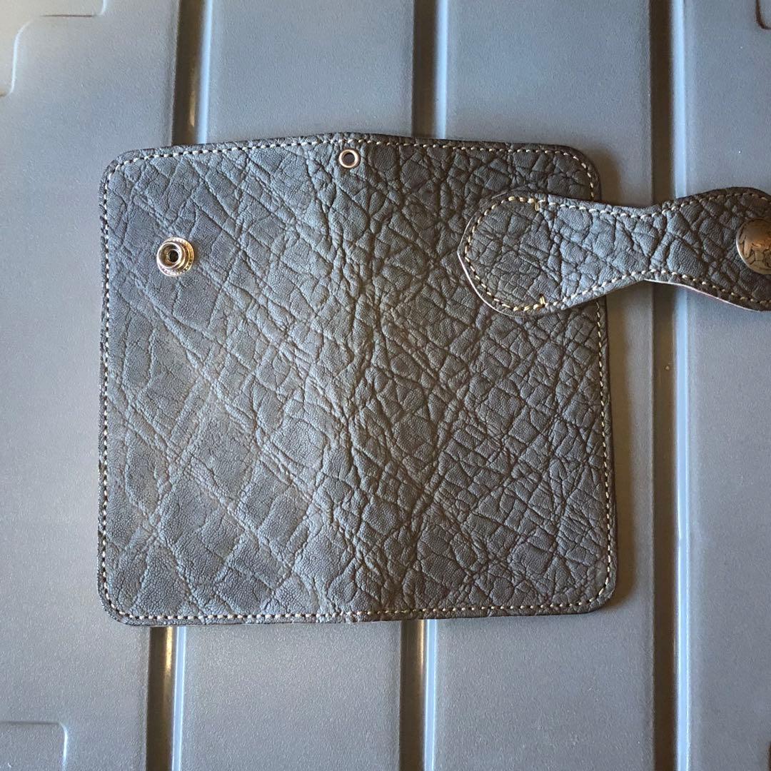 コンパクト財布 グレー/レッド