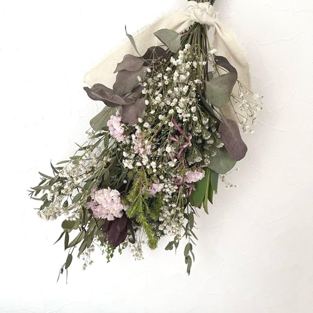 ユーカリとかすみ草のワイルドスワッグ* * * 初夏 プレゼント ラッピング無料